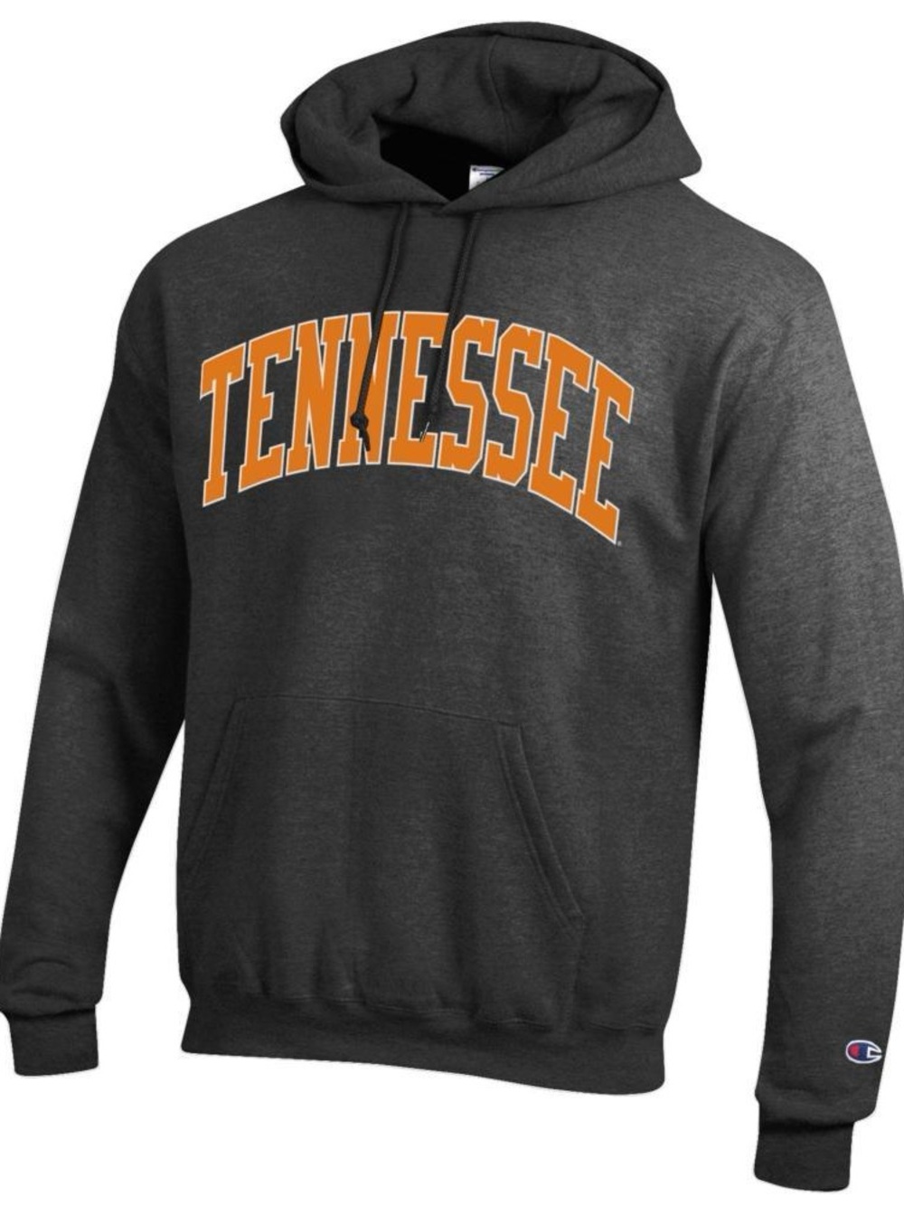 Champion Men's Charcoal Hoodie with Orange Tennessee Script